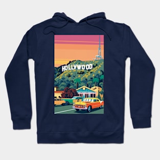 A Vintage Travel Art of Hollywood - Los Angeles - California - US Hoodie